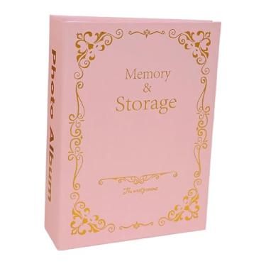 Imagem de Generic Álbum de fotos 4x6 com prateleira de 100 bolsos, lembrança para casa, faça você mesmo, livro de memórias de bebê, livro ilustrado para chá de bebê de, Rosa