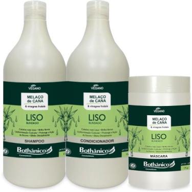 Imagem de Kit Melaço De Cana Shampoo + Condicionador 1L + Máscara 1kg Bothanico 