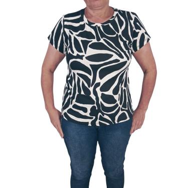Imagem de Blusa Feminina Manga Curta Estampada em Viscose e Elastano - Conforto e Estilo