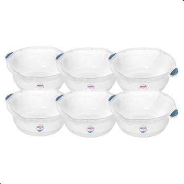 Imagem de Kit 6 Bacia Plastica Para Limpeza e Uso Geral Hydrus Transparente 5L S
