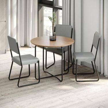 Imagem de Conjunto 6 Cadeiras de Jantar Next Tecido Mesclado Est.Preta - Compace