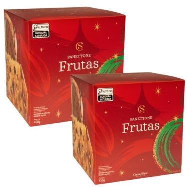 Imagem de Kit 2 Panettones Frutas 450g Tradição, Sabor e Qualidade, Frutas crist