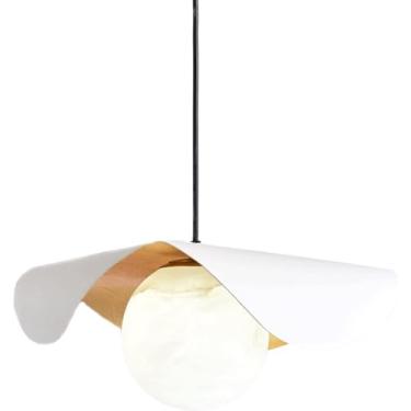 Imagem de Luminária pendente industrial moderna de metal, lustre de teto para mesa de jantar, corredor B, sala de estar, estilo minimalista, luminárias suspensas embutidas (brancas)