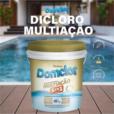 Imagem de Clor Para Piscinas Balde Domclor 10kg Multi Ação 3 Em 1