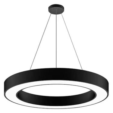 Imagem de Luminária de teto Lustre de luz minimalista circular LED pendente moderno anel industrial lustre loja lobby círculo teto pendurado luminária para áreas de escritório academias cafés supermer