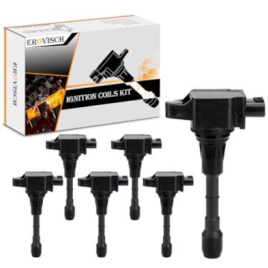 Imagem de Pacotes de bobina de ignição OEM UF550 (conjunto de 6) - Compatível com Infiniti EX35 FX35 G25 G35 M35 Q50 Nissan 350Z Altima Maxima Murano Pathfinder 2007-2020 - V6 3.5L - Substitui # 22448-JA10C