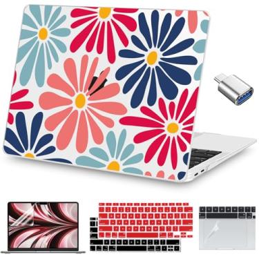 Imagem de Teryeefi Capa para MacBook Air de 13,3 polegadas, 2020, 2019, 2018, versão A2337, M1, A2179, A1932, capa rígida transparente para laptop com protetor de tela, capa de teclado, filme trackpad e