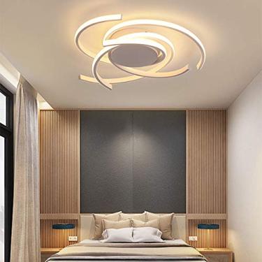 Imagem de Luminária de teto LED com controle remoto moderno, regulável, luminária de ilha, mesa de jantar, design em forma de flor, lustre de teto de acrílico e metal, iluminação para sala de estar, q