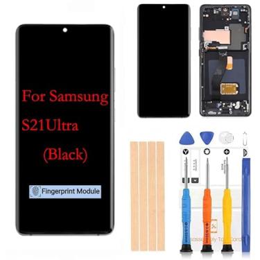 Imagem de [Preto Fantasma] LCD Amoled para Samsung Galaxy S21 Ultra 5G G998 Tela digitalizadora LCD Touch Assembly Substituição SM-G998 A F P R4 T U V W 17.3 cm da BITANR (Preto Fantasma)