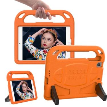 Imagem de YWYNI Capa para iPad Mini 5/4/3/2/1 para crianças, durável à prova de choque com alça protetora para Apple iPad Mini de 7,9 polegadas, 5ª, 4ª, 3ª, 2ª geração, laranja
