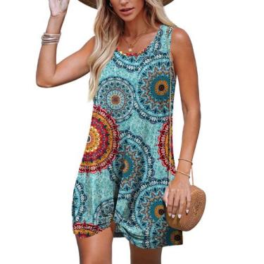 Imagem de Vestido de praia BKRIVE, capa de maiô para mulheres, mandala azul