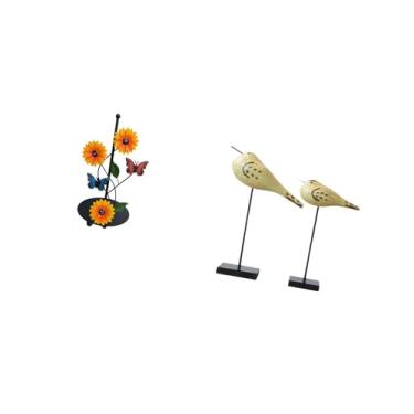 Imagem de Fenteer Porta-toalhas de Papel com Suporte Vertical Antiderrapante E Estátuas de Pássaros de Madeira, Esculturas de Animais, Enfeites de Mesa Modernos para Me