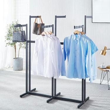 Imagem de Prateleiras de roupas resistentes para pendurar roupas de varejo – Suporte de metal para roupas, suporte de 6 vias, suporte ajustável para pendurar