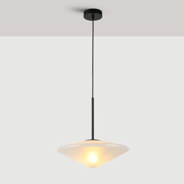 Imagem de YQSLQZZ Luminária pendente de vidro giroscópico, lustre de ilha de cozinha para sala de jantar pós-moderna, luzes de teto suspensas no teto, E27 * 1 luz, para mesa de jantar de corredor acima da pia