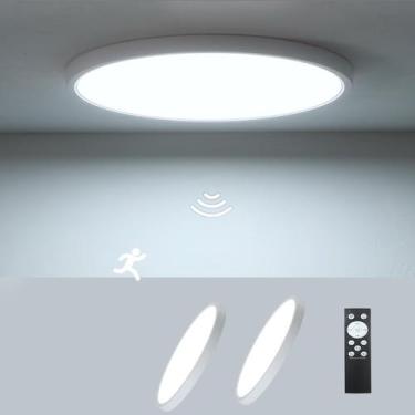 Imagem de Pacote com 2 luminárias de teto com sensor de movimento ZSYUBO 12" 24W