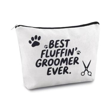 Imagem de yaozeio Bolsa de maquiagem para cães para mulheres, gatos, animais de estimação, organizador para homens, estojo de viagem para tosadores de cães, presentes de Natal para amigas, irmãs, tosadores