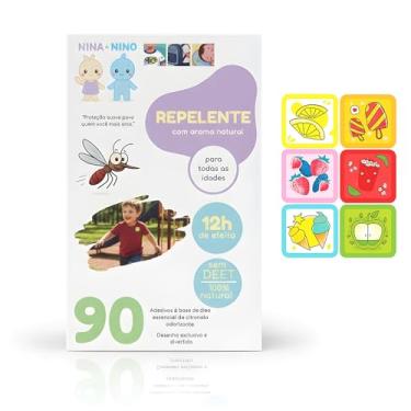 Imagem de NINA & NINO Repelente Infantil Baby Kids Adesivo Repelente Para Bebe Icaridina de Citronela 90 Unidades