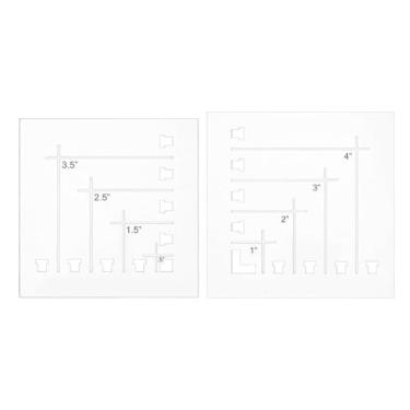 Imagem de NBEADS 2 peças, 2 tamanhos, modelos de sacos quadrados, molde de corte inferior em caixa, reutilizável, régua de corte transparente, ferramentas de costura para fazer bolsas, cortar os cantos de