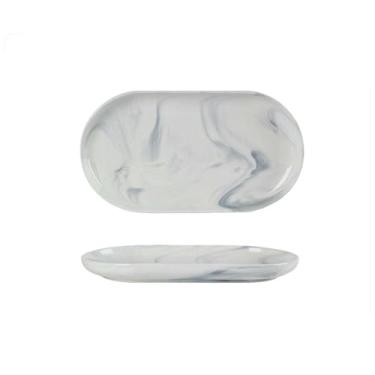 Imagem de Conjunto de pratos de mármore nórdico para casa, espessamento, antiqueimaduras, prato de peixe de 30,48 cm