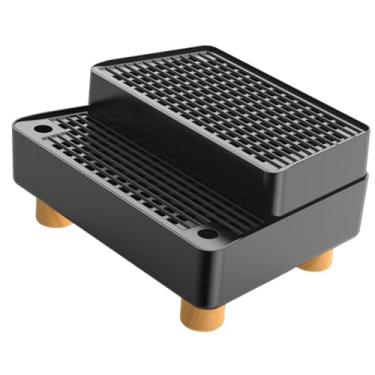 Imagem de FashionCha Rampa Automática para Caixa de Areia para Gatos, Degrau de 2 Degraus com Duas Camadas para Caixa de Areia para Gatos Idosos, Preto