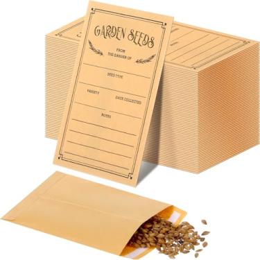 Imagem de Zubebe 150 peças de envelopes para economia de sementes, pacotes de sementes seláveis de papel autovedante para armazenamento de sementes de vegetais de flores, 8,5 x 11,72 cm