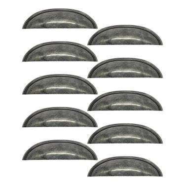 Imagem de Puxador Concha Puxador Armario Gaveta Co Prata Envelhecido