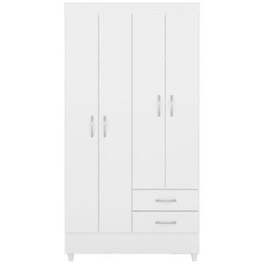 Imagem de Guarda Roupa Solteiro 04 Portas 42860 Branco Rosa Flex - DEMÓBILE
