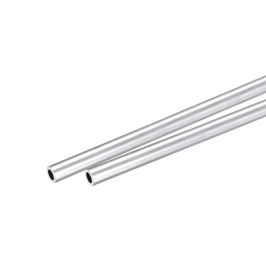 Imagem de 6063 Tubo redondo de alumínio 3 mm OD 2 mm diâmetro interno 250 mm tubo de comprimento 2 peças