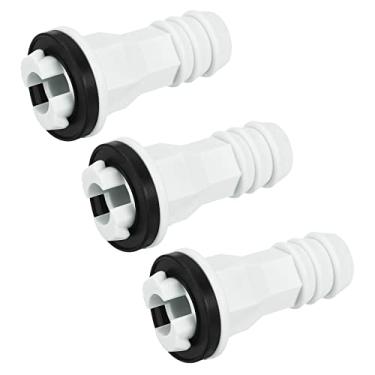 Imagem de Conector de mangueira de drenagem de ar condicionado, tubo de 15 mm, acessórios de peça de reposição para mini janela dividida AC, bege pacote com 3