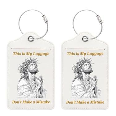 Imagem de 2 peças de etiqueta de bagagem personalizada para homens mulheres malas frase criativa engraçada etiqueta de bagagem PU - This is My Luggage, Don't Make a Mistake