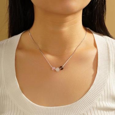 Imagem de Colar de ametista para mulheres e homens – pedra natural com contas de ioga e alívio de estresse, chacra de cura, ansiedade inspiradora, cordão calmo, proteção para presentes de aniversário com cartão