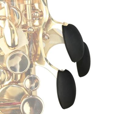 Imagem de 3 peças/conjunto de descanso de polegar para saxofone, almofadas para teclas de palma de saxofone para instrumentos de sopro de saxofone alto tenor