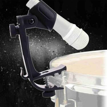 Imagem de Grampo de bateria para microfone, 2 peças de clipe de microfone de bateria de plástico ajustável suporte de grampo de bateria preto, clipe de microfone de bateria