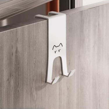 Imagem de 1 gancho de metal em forma de gato, ganchos de aço resistente para casacos, bolsas, chaves, chapéus, organizador decorativo para casa