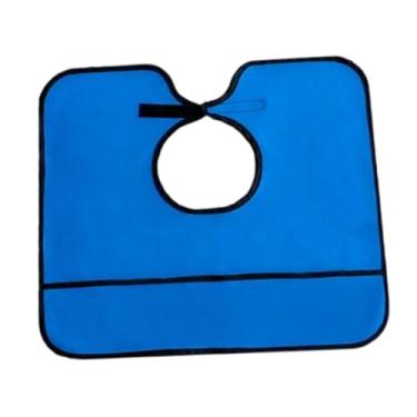 Imagem de harayaa Babador adulto para alimentação, babador para idosos, presente confortável, prático, à prova d'água, protetor de roupas para homens e adultos, Azul