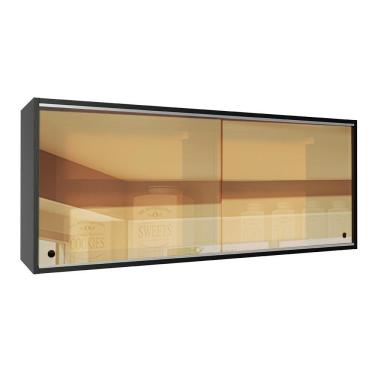 Imagem de Armário Aéreo Reims 2 Portas de Correr Vidro Reflex Madesa