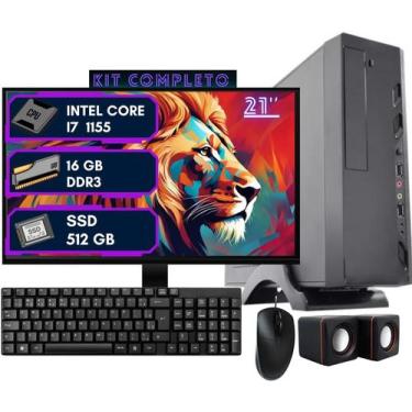 Imagem de Computador Slim Home Office Cpu Desktop Completo Intel Core I7 16GB SS