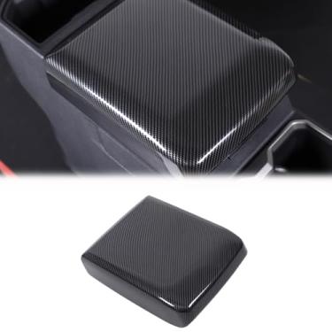 Imagem de Heutamo Capa de descanso de braço para console central compatível com Toyota Tacoma 2025 2024 protetor de almofada de tampa de console acessórios interiores (fibra de carbono)