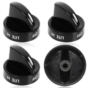 Imagem de 4 peças atualizadas 316442513 manípulo de controle de superfície preto, botão de queimador adequado para Frigidaire, Kenmore, Sears Gas Ranges - Substitui 1465864, AP4327071, PS2332411