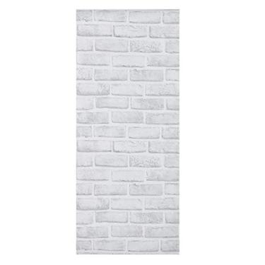 Imagem de YOUTHINK Papel de Parede de Tijolo Branco Descascado e Colado 10m X 45cm, Adesivo de Parede de PVC Autoadesivo para Sala de Estar, Quarto, Decoração de Parede de Restaurante, Papel de