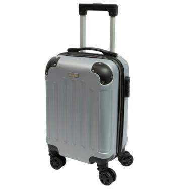 Imagem de Mala Viagem PP Rodas Removíveis Prática Organização Tampa Zíper Senha Cinza Clavos
