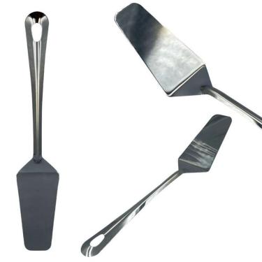 Imagem de Espátula Para Cortar Bolos Tortas Aço Inox 25Cm Confeitaria