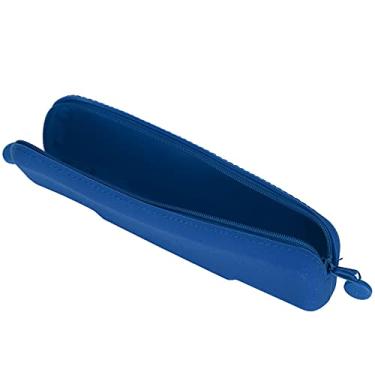 Imagem de Acouto Bolsa de Maquiagem de Silicone Compacta - Mini Bolsa de Armazenamento de Caneta Com para Viagens e Material Escolar (azul (pequeno))