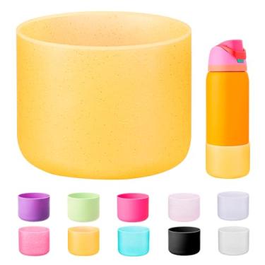 Imagem de Bluwing Bota de silicone para garrafas de água Owala de 947 ml, parte inferior de manga protetora antiderrapante para garrafa de água de aço inoxidável Owala 947 ml FreeSip/Twist/Flip (amarelo