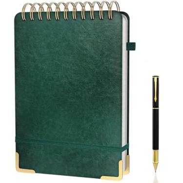 Imagem de Caderno espiral superior A5, blocos grandes de couro rígido de esteno encadernados na parte superior, 240 páginas, papel pautado de 100 g/m², caderno para canhotos para trabalho, escola, reunião