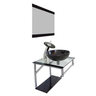 Imagem de Gabinete de Vidro 45cm para banheiro Cuba Redonda - Polônia - EKASA, P