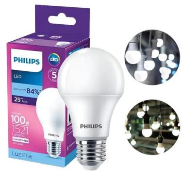 Imagem de Kit 10 Lâmpada bulbo pera de Led 16w econômica potente Philips Bivolt 