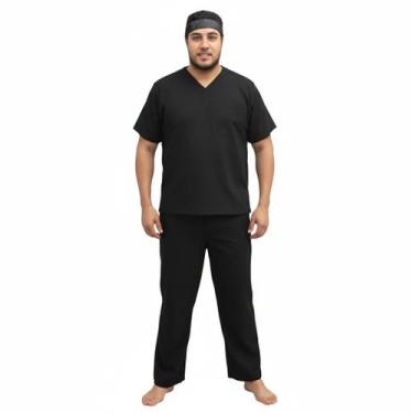 Imagem de Roupa de Ração Branca Umbanda Candomblé . Bata e Calça - folha de bamb