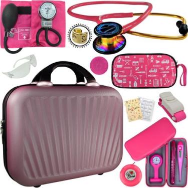 Imagem de Kit Bic Enfermagem Aparelho Pressão Estetoscopio Duplo - Love Saude, E