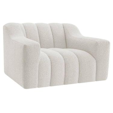 Imagem de 02 Poltronas Luxo Recepção Sala Elegance Bouclé Branco